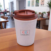 Bamboo Fiber Mug (350ml) Brown Cap